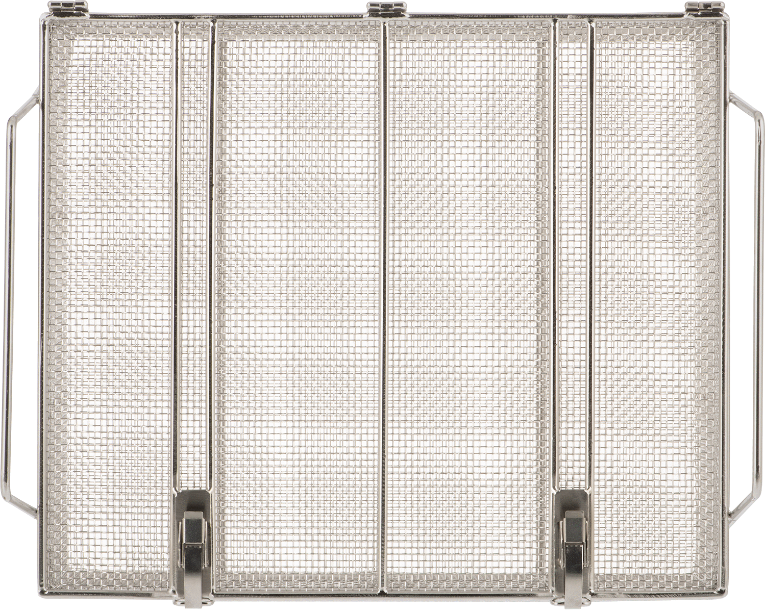 Paslanmaz Çelik Tel Dikdörtgen Parça Sepeti, Kapalı, 13“ Uzunluk x 11” Genişlik x 5" Yükseklik, 8 x 8 Örgü Boyutu