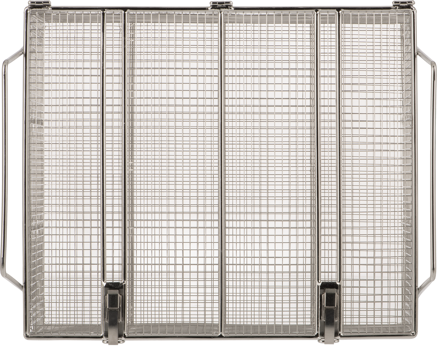 Paslanmaz Çelik Tel Dikdörtgen Parça Sepeti, Kapalı, 13“ Uzunluk x 11” Genişlik x 5" Yükseklik, 4 x 4 Örgü Boyutu