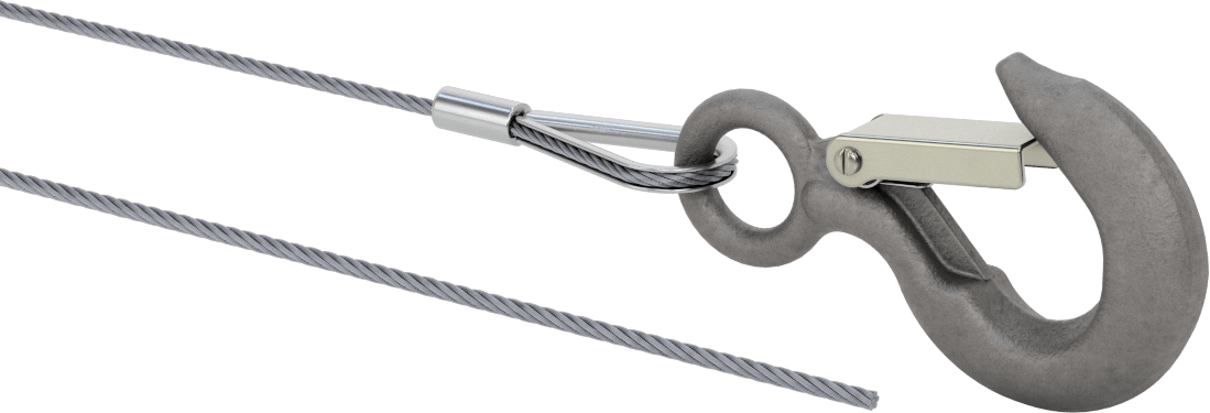Kaldırma için Kancalı Tel Halat, Ekstra Esnek, Galvanizli Çelik, 1/8" Çap