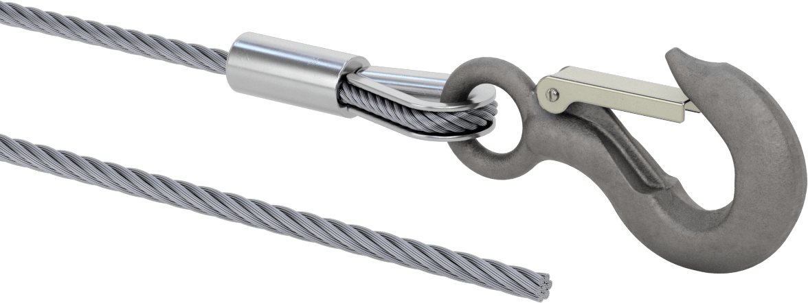 Kaldırma için Kancalı Tel Halat, Ekstra Esnek, Galvanizli Çelik, 3/8" Çap