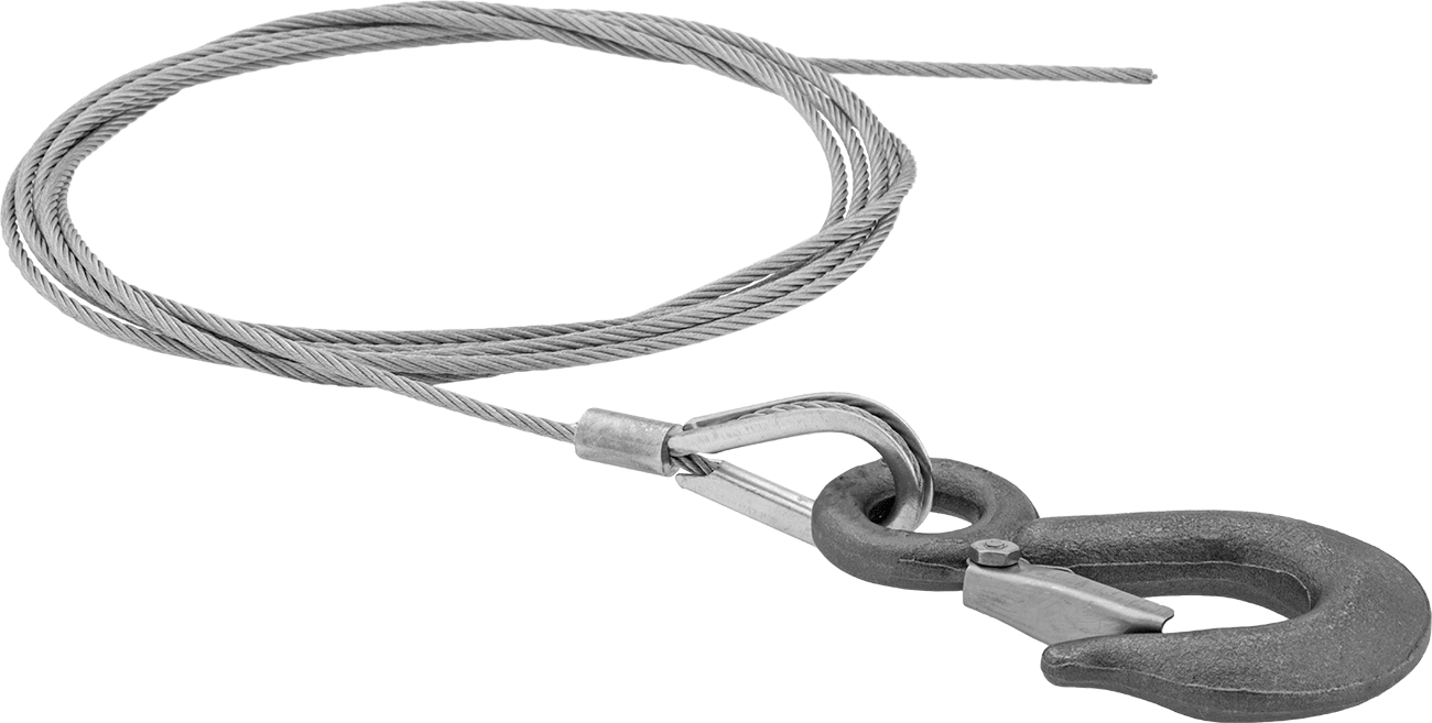Kaldırma için Kancalı Tel Halat, Ekstra Esnek, Galvanizli Çelik, 1/4" Çap