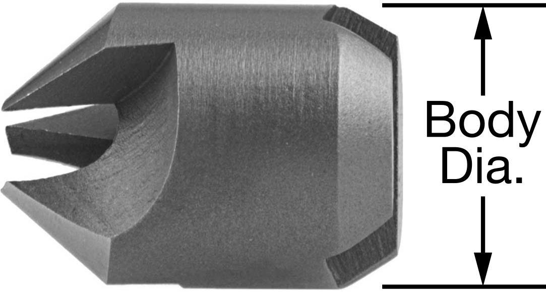 Ters Havşa, Vidalar için, 3/8" Gövde Çapı, 1/8" Delik Çapı için