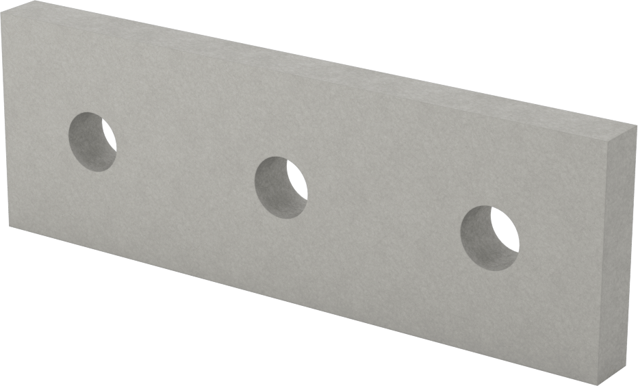 Strut Kanalı Braketi, Düz, Gri Fiberglas, 4-7/8" Uzunluk