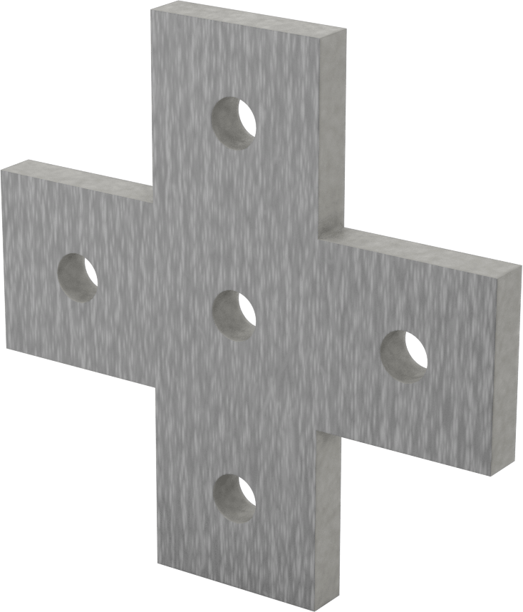 Strut Kanalı Braketi, Çapraz, Gri Fiberglas, 4-7/8" Uzunluk