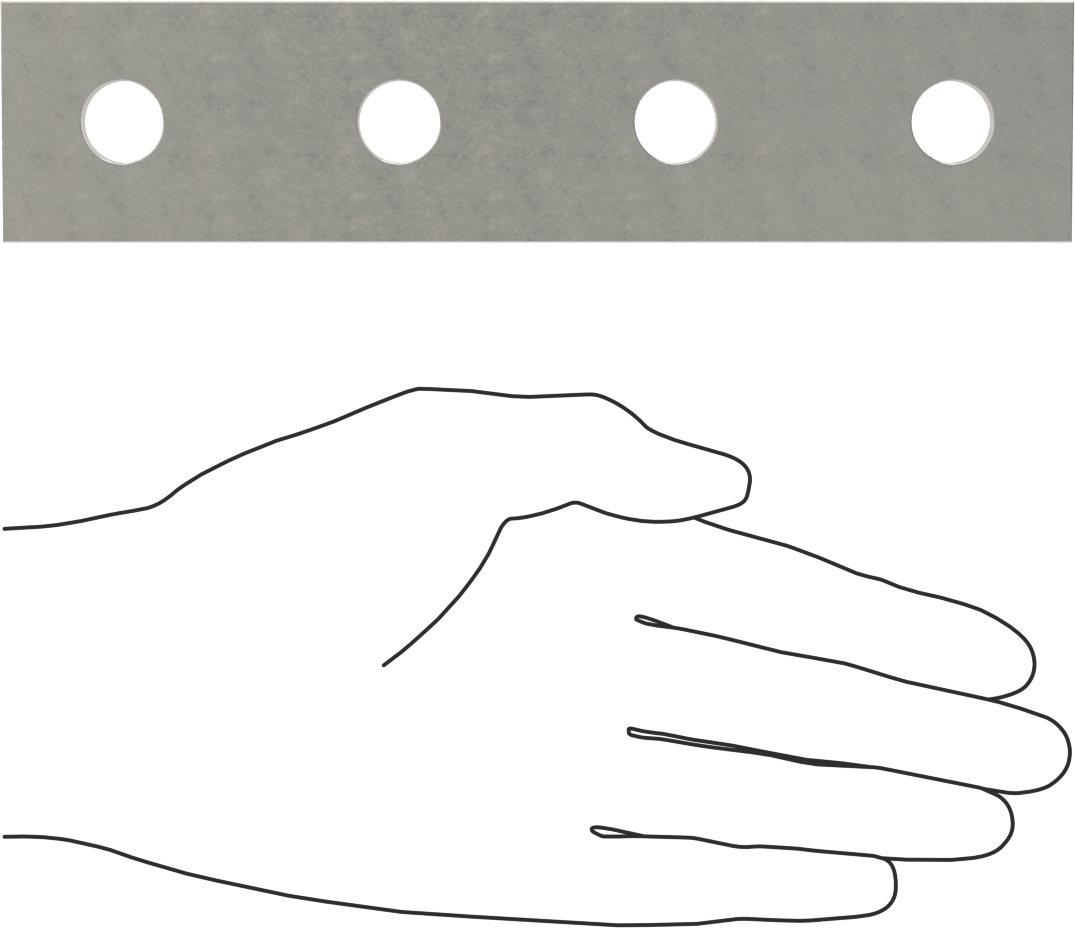 Strut Kanalı Braketi, Düz, 304 Paslanmaz Çelik, 7-1/4" Uzunluk