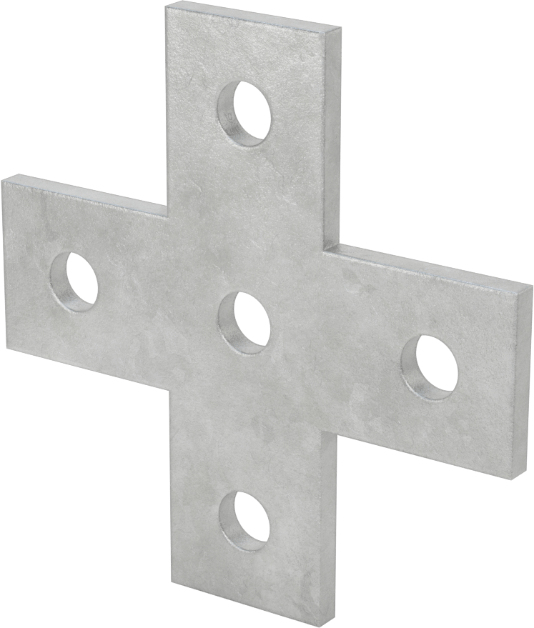 Strut Kanalı Braketi, Çapraz, Galvanizli Çelik, 5-3/8" Uzunluk