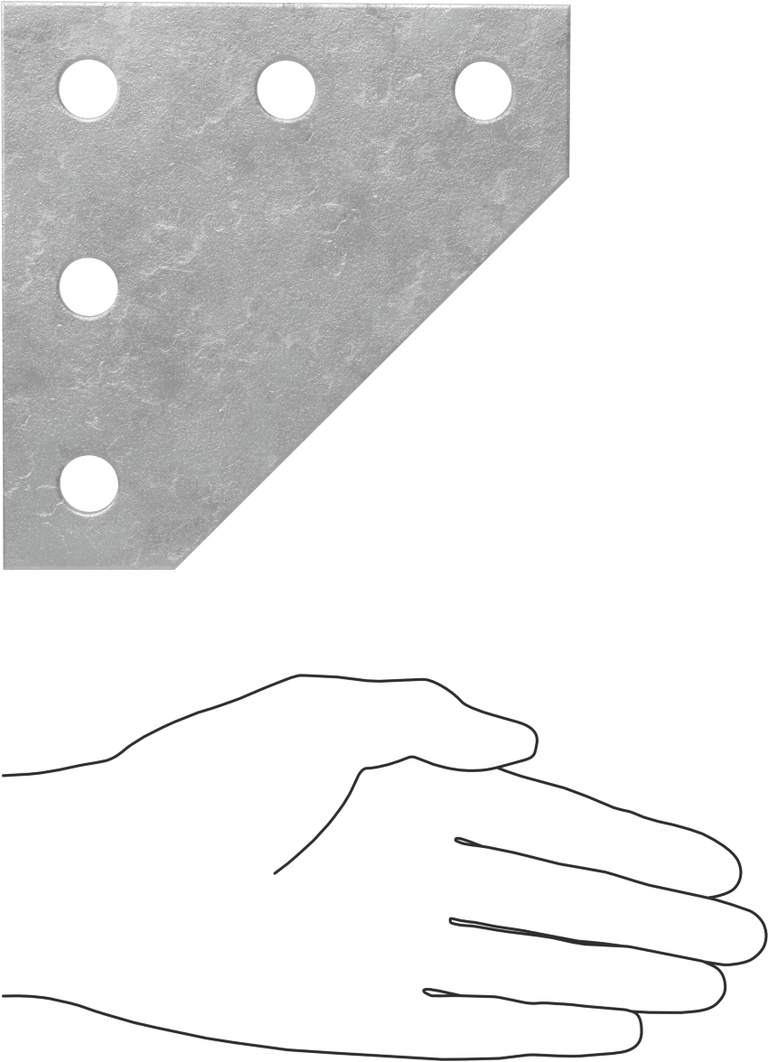 Strut Kanalı Braketi, Dirsek, Galvanizli Çelik, 5-3/8" x 5-3/8"