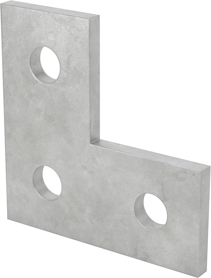 Strut Kanalı Braketi, Dirsek, Galvanizli Çelik, 3-1/2" Uzunluk
