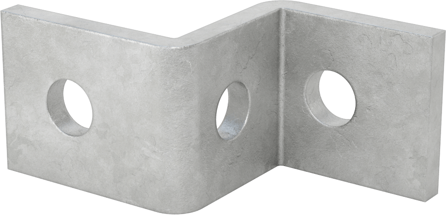 Strut Kanalı Braketi, Z Şekli, 1-5/8" Kanal Yüksekliği için, Galvanizli Çelik