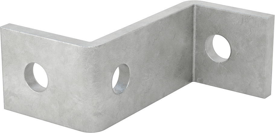 Strut Kanalı Braketi, Z Şekli, 3-1/4" Kanal Yüksekliği için, Galvanizli Çelik