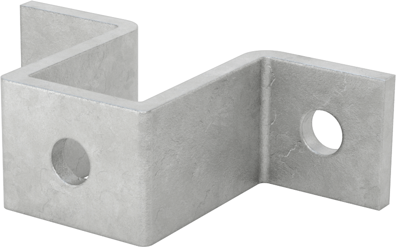 Strut Kanalı Braketi, U-Şekli, 2-7/16" Kanal Yüksekliği için, Galvanizli Çelik
