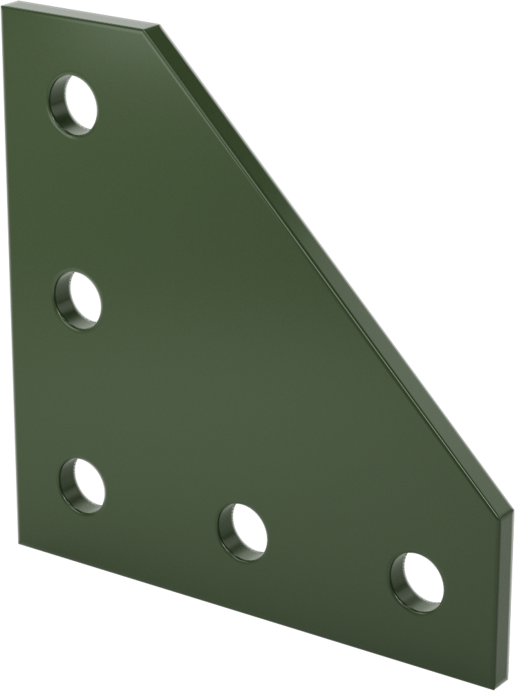 Strut Kanalı Braketi, Dirsek, Yeşil Toz Boyalı Çelik, 5-3/8" x 5-3/8"