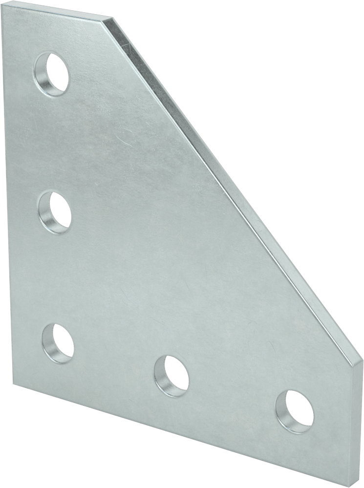 Strut Kanalı Braketi, Dirsek, Çinko Kaplı Çelik, 5-3/8" x 5-3/8"