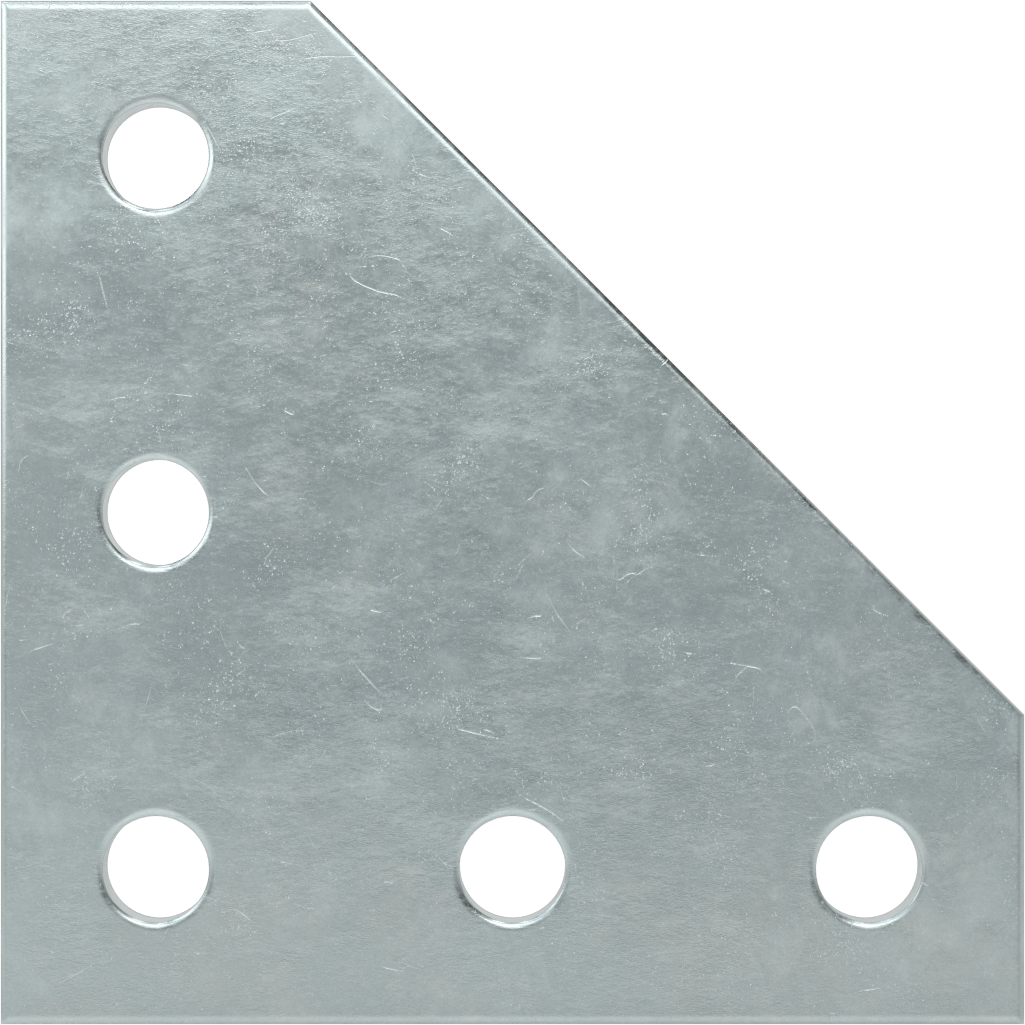 Strut Kanalı Braketi, Dirsek, Çinko Kaplı Çelik, 5-3/8" x 5-3/8"