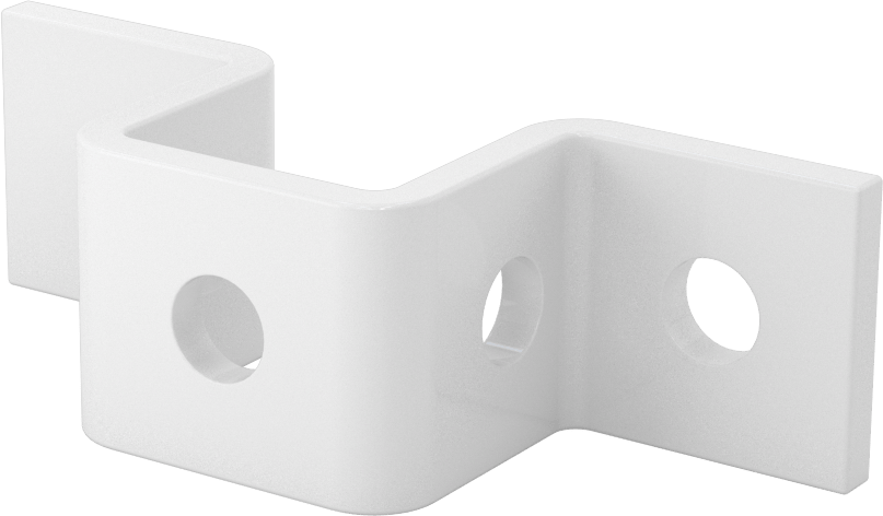 Strut Kanalı Braketi, U-Şekli, 1-5/8" Kanal Yüksekliği, Beyaz Toz Boyalı Çelik