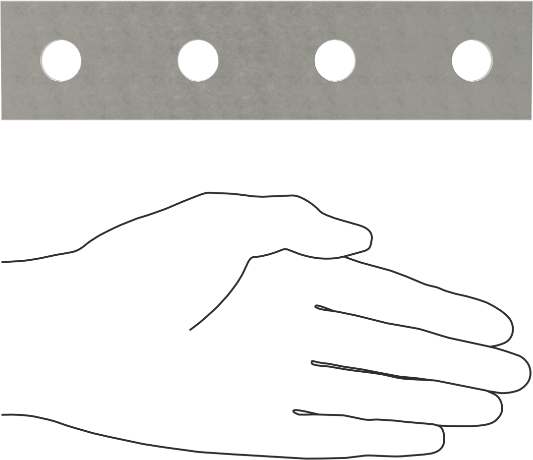 Strut Kanalı Braketi, Düz, 316 Paslanmaz Çelik, 7-1/4" Uzunluk
