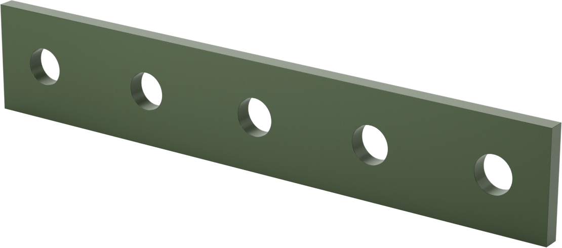 Strut Kanalı Braketi, Düz, Yeşil Toz Boyalı Çelik, 9-1/8" Uzunluk