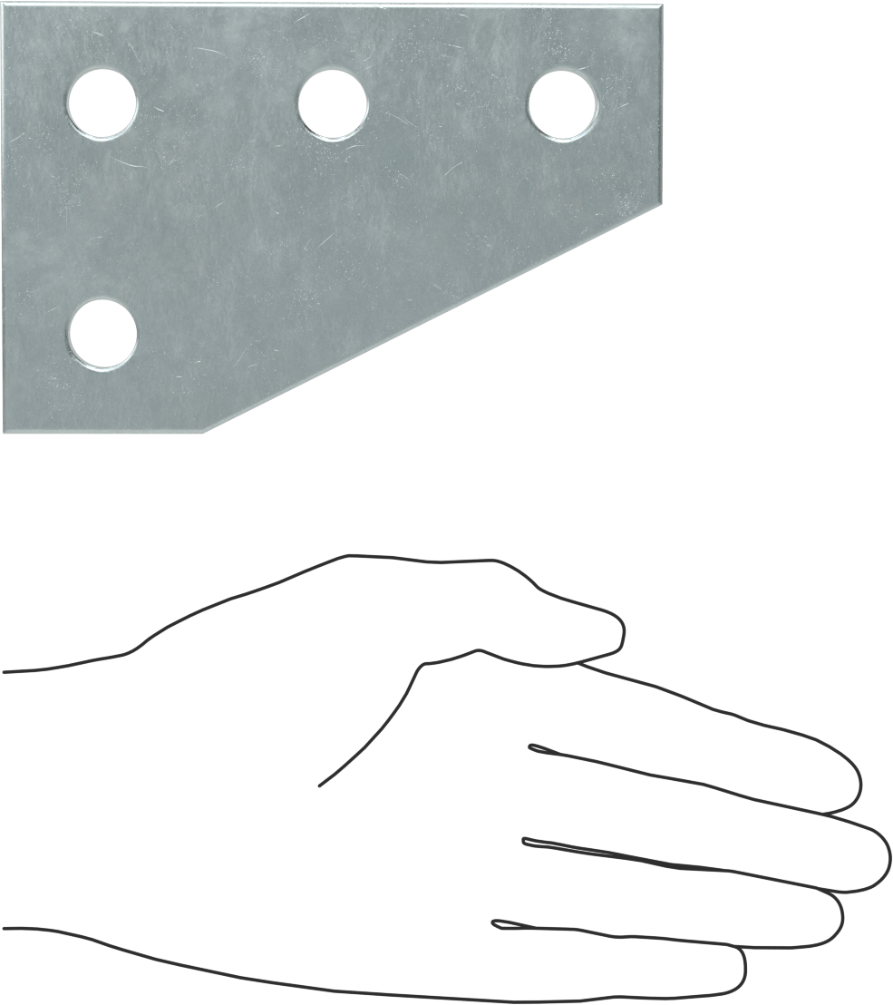 Strut Kanalı Braketi, Dirsek, Çinko Kaplı Çelik, 5-3/8" x 3-1/2"