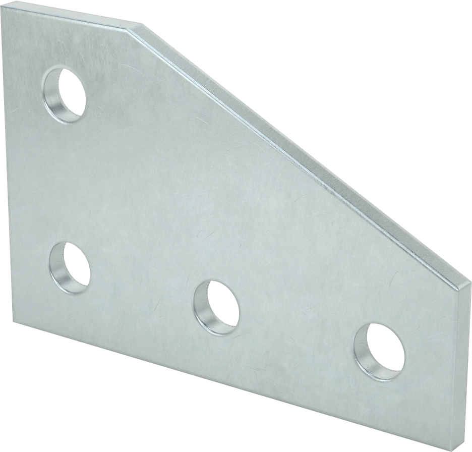 Strut Kanalı Braketi, Dirsek, Çinko Kaplı Çelik, 5-3/8" x 3-1/2"
