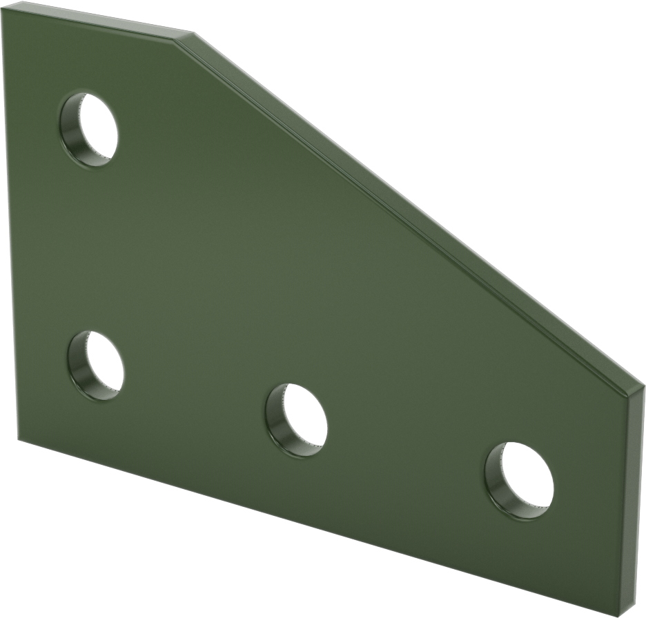 Strut Kanalı Braketi, Dirsek, Yeşil Toz Boyalı Çelik, 5-3/8" x 3-1/2"