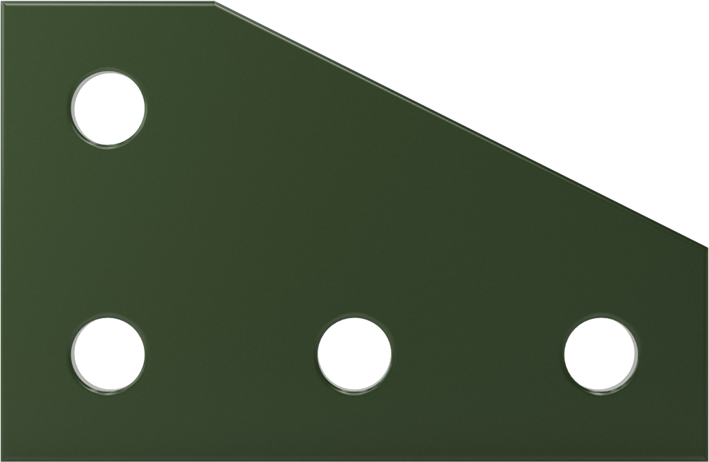 Strut Kanalı Braketi, Dirsek, Yeşil Toz Boyalı Çelik, 5-3/8" x 3-1/2"