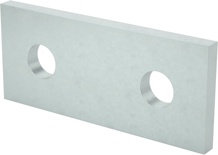 Strut Kanalı Braketi, Düz, Çinko Kaplı Çelik, 1-7/8" Uzunluk