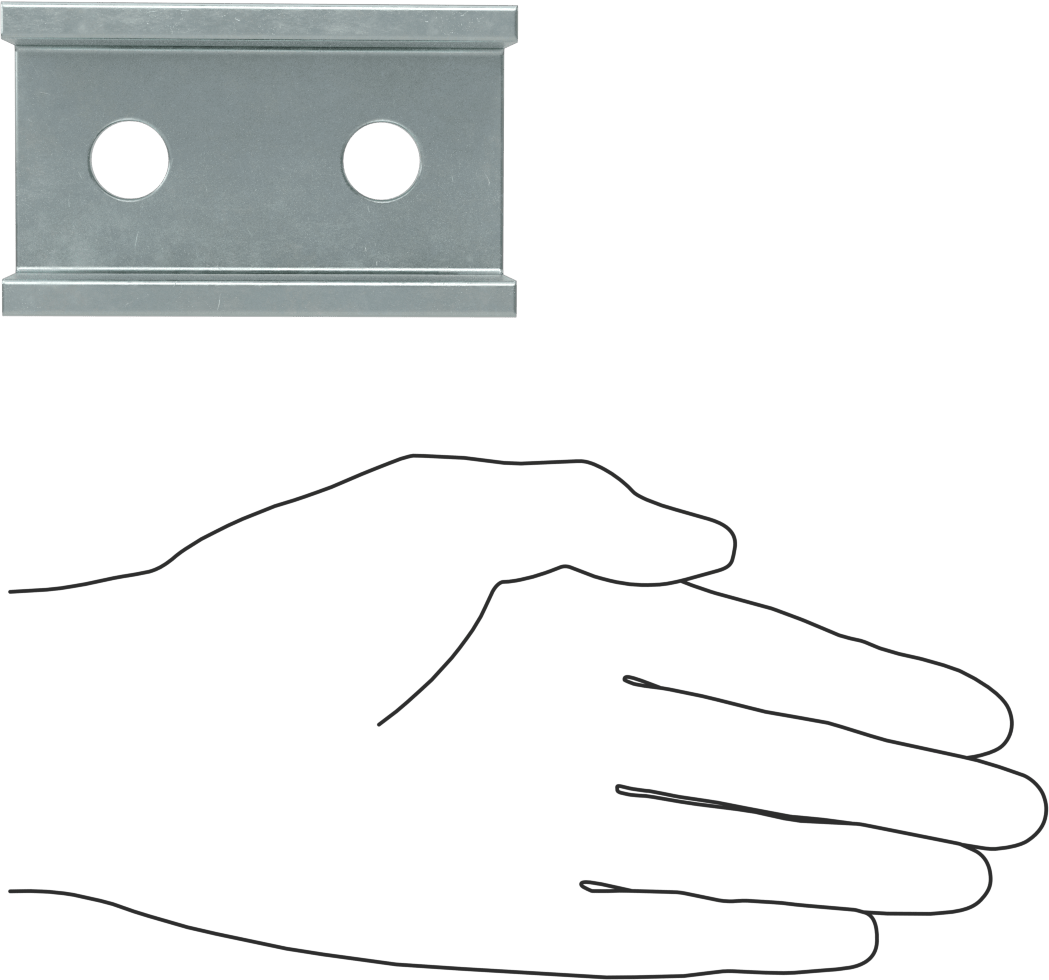 Strut Kanalı Braketi, Sarmalı Düz, Çinko Kaplı Çelik, 3-1/2" Uzunluk