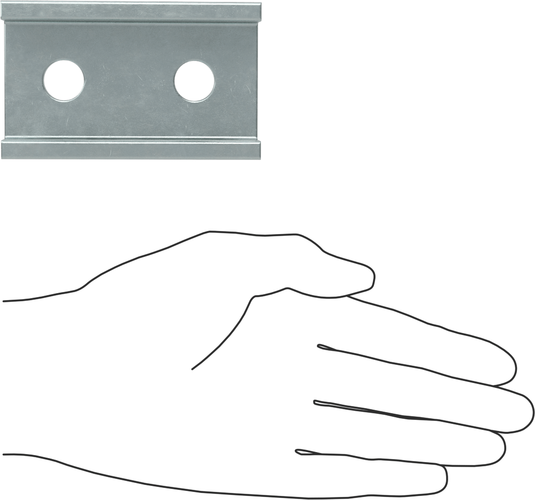Strut Kanalı Braketi, Sarmalı Düz, Çinko Kaplı Çelik, 3-1/2" Uzunluk