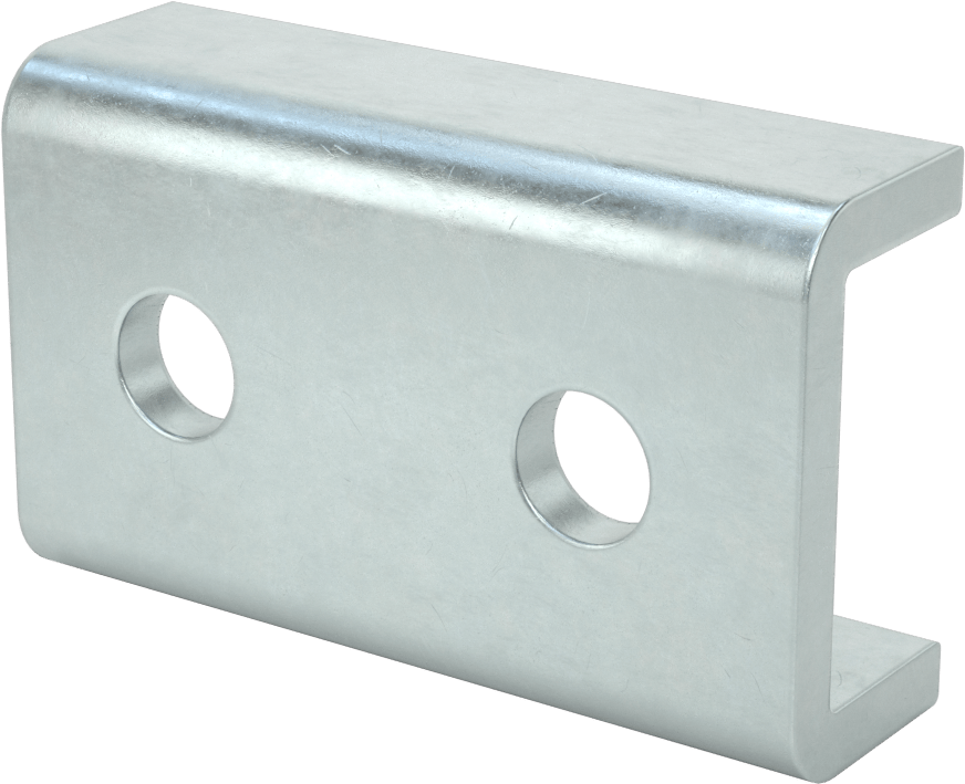 Strut Kanalı Braketi, Sarmalı Düz, Çinko Kaplı Çelik, 3-1/2" Uzunluk