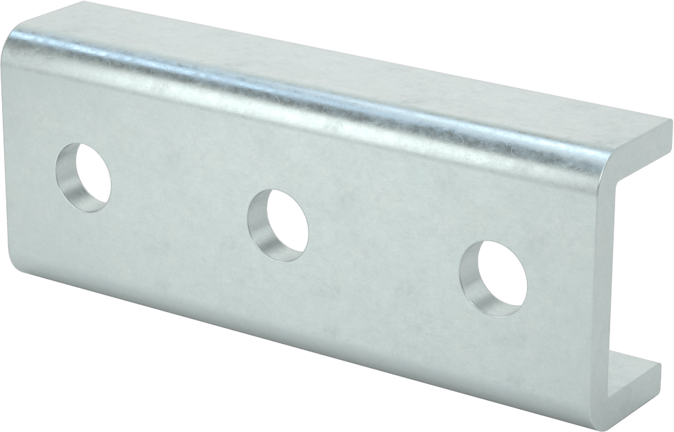 Strut Kanalı Braketi, Sarmalı Düz, Çinko Kaplı Çelik, 5-3/8" Uzunluk