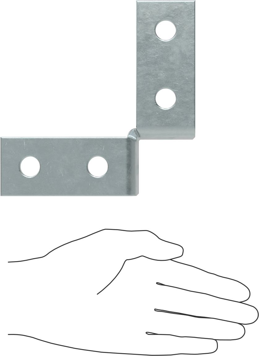 Strut Kanalı Braketi, Çift 90 Derece, Çinko Kaplı Çelik, 3-7/8" Uzunluk