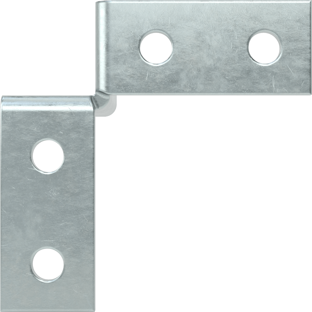 Strut Kanalı Braketi, Çift 90 Derece, Çinko Kaplı Çelik, 3-7/8" Uzunluk