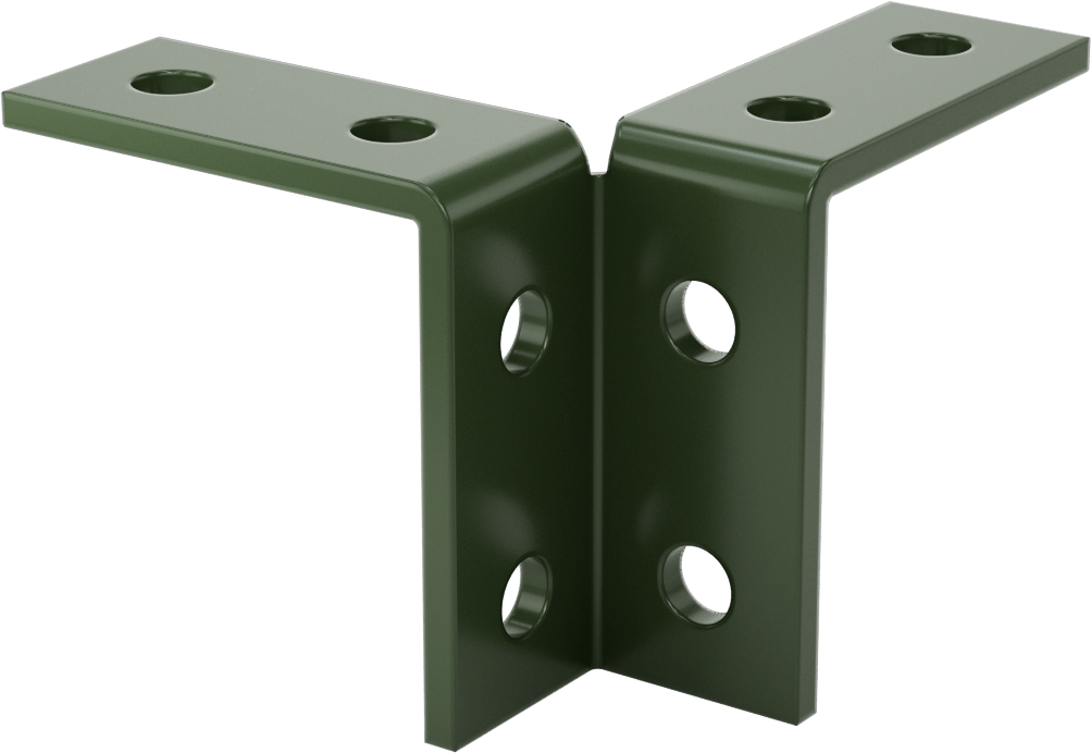 Strut Kanalı Braketi, Çift 90 Derece, Toz Boyalı Çelik, 3-7/8" Uzunluk