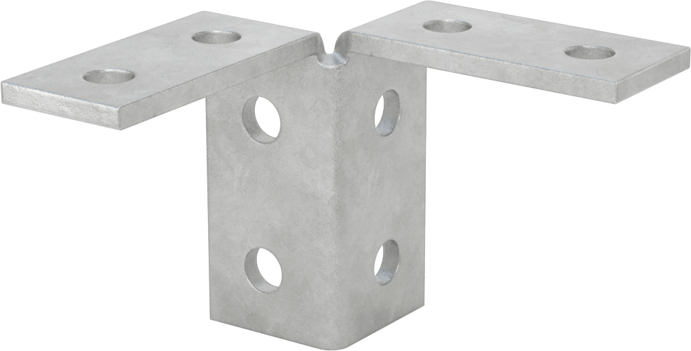 Strut Kanalı Braketi, Çift 90 Derece, Galvanizli Çelik, 3-7/8" Uzunluk