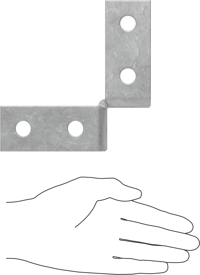 Strut Kanalı Braketi, Çift 90 Derece, Galvanizli Çelik, 3-7/8" Uzunluk