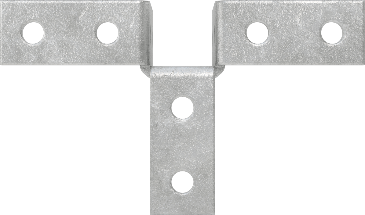 Strut Kanalı Braketi, Üçlü 90 Derece, Galvanizli Çelik, 9-5/32" Uzunluk