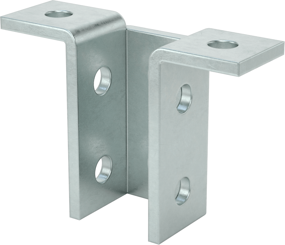 Strut Kanalı Braketi, Kanat, Çinko Kaplı Çelik, 5-13/32" Uzunluk