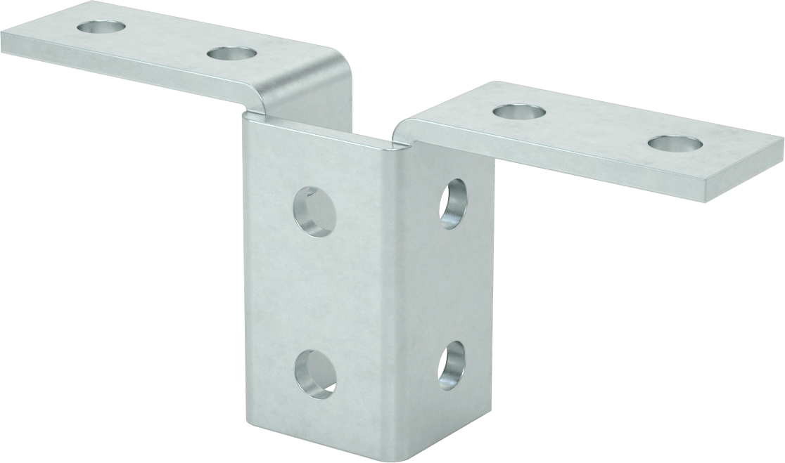 Strut Kanalı Braketi, Kanat, Çinko Kaplı Çelik, 9-5/32" Uzunluk