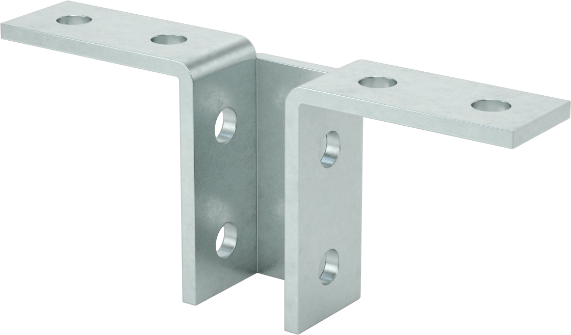 Strut Kanalı Braketi, Kanat, Çinko Kaplı Çelik, 9-5/32" Uzunluk