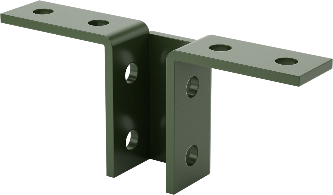 Strut Kanalı Braketi, Kanat, Toz Boyalı Çelik, 9-5/32" Uzunluk