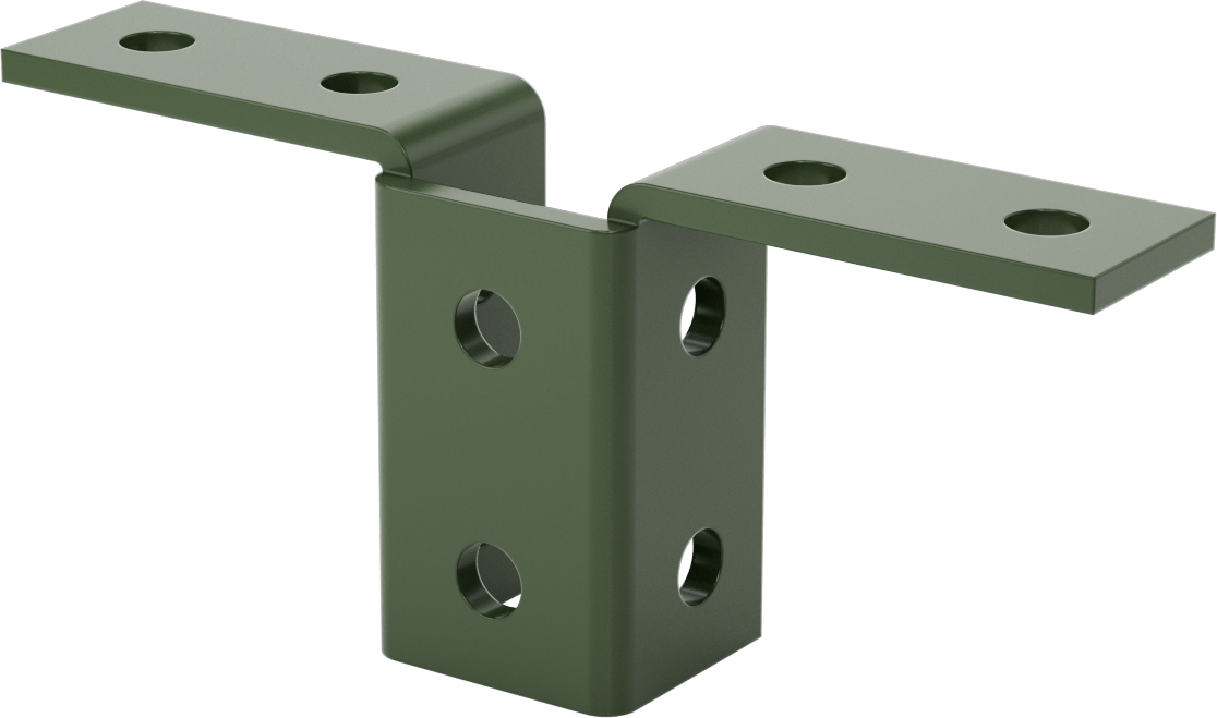 Strut Kanalı Braketi, Kanat, Toz Boyalı Çelik, 9-5/32" Uzunluk