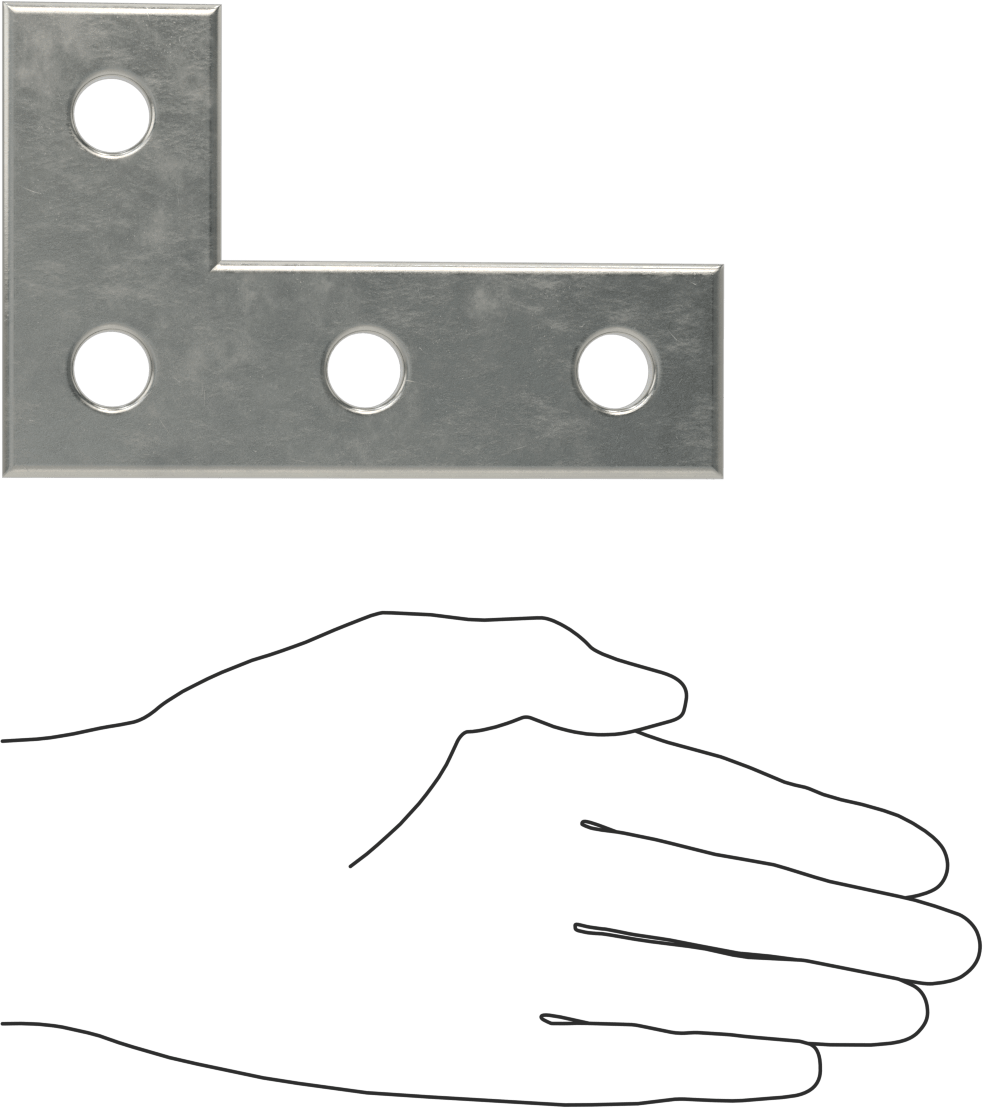 Strut Kanalı Braketi, Dirsek, 304 Paslanmaz Çelik, 5-3/8" x 3-1/2"