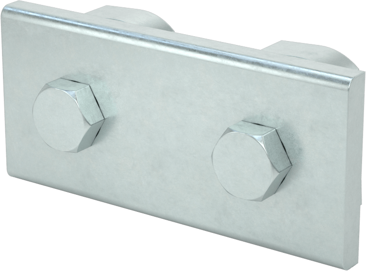 Strut Kanalı Braketi, Düz, Çinko Kaplı Çelik, 3-1/2" Uzunluk, Bağlantı Elemanları ile