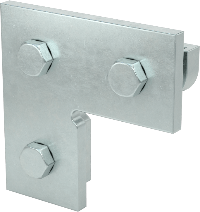 Strut Kanalı Braketi, Dirsek, Çinko Kaplı Çelik, 3-1/2" Uzunluk, Bağlantı Elemanları ile
