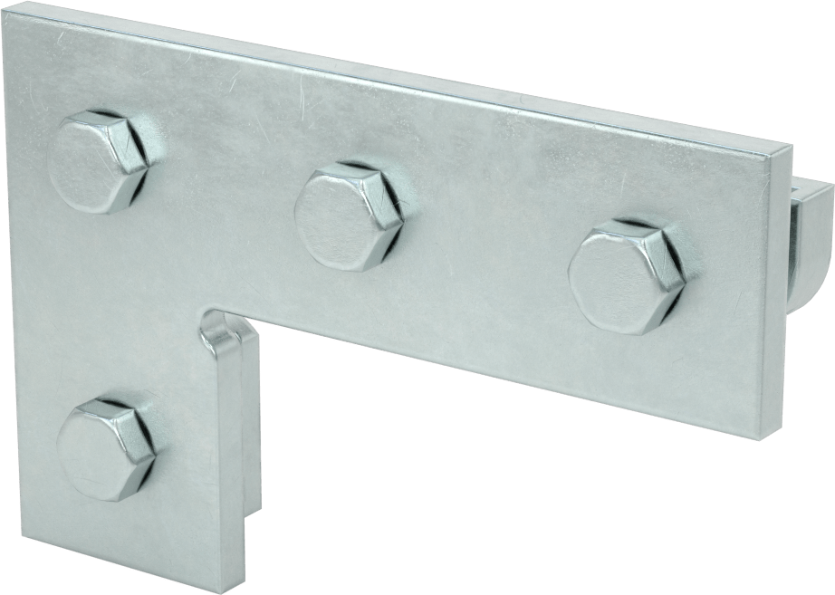 Strut Kanalı Braketi, Dirsek, Çinko Kaplı Çelik, 5-3/8" x 3-1/2", Bağlantı Elemanları ile