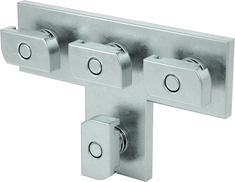 Strut Kanalı Braketi, T, Çinko Kaplı Çelik, 5-3/8" Uzunluk, Bağlantı Elemanları ile