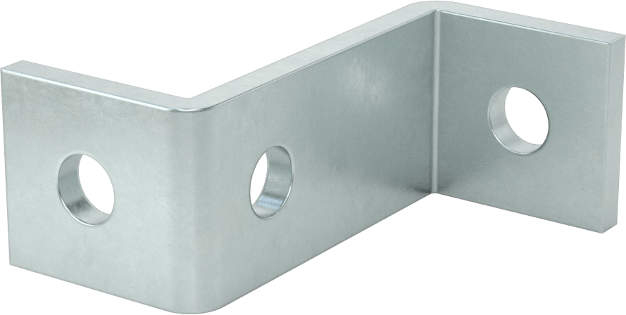 Strut Kanalı Braketi, Z Şekli, 3-1/4" Kanal Yüksekliği için, Çinko Kaplı Çelik