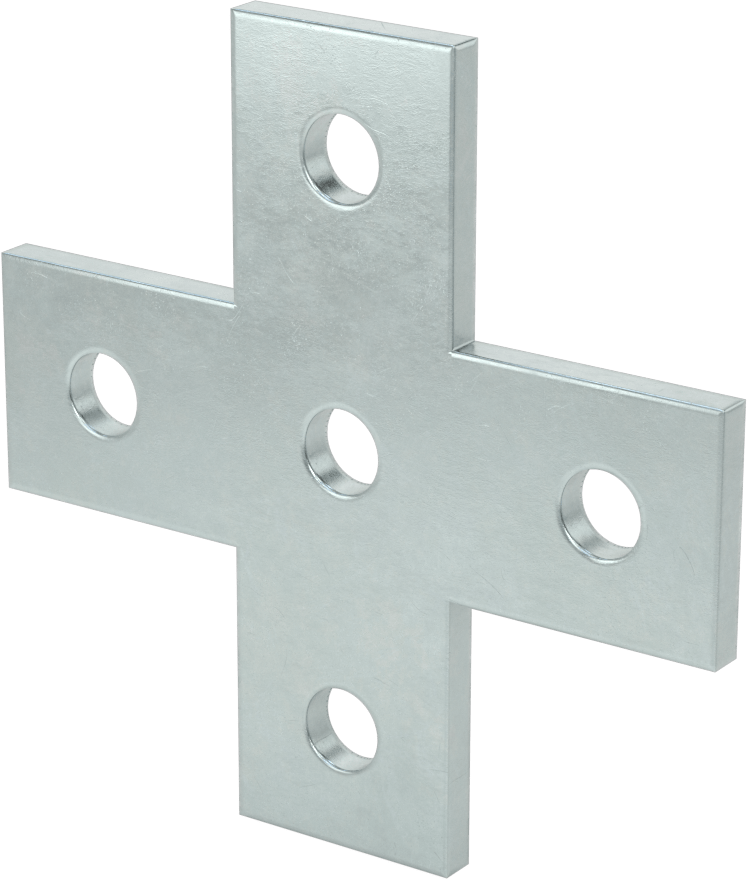 Strut Kanalı Braketi, Çapraz, Çinko Kaplı Çelik, 5-3/8" Uzunluk