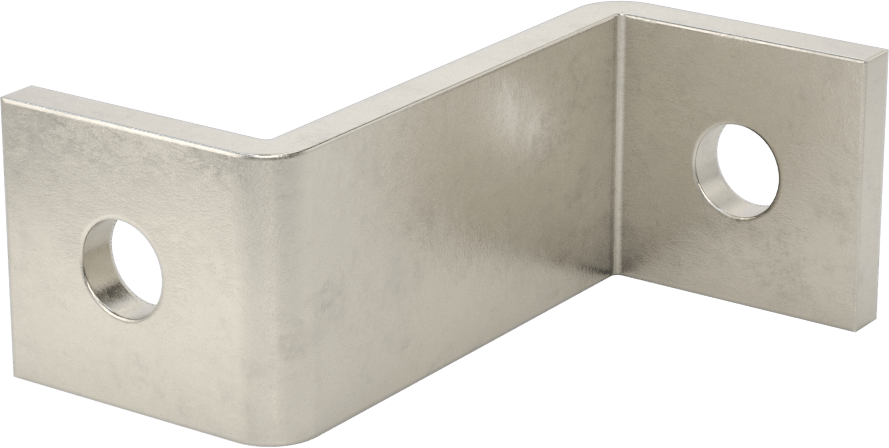 Strut Kanalı Braketi, Z Şekli, 3-1/4" Kanal Yüksekliği için, 304 Paslanmaz Çelik