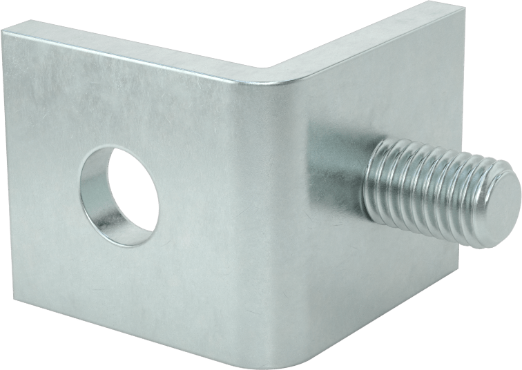 Strut Kanalı Braketi, 90 Derece, Çinko Kaplı Çelik, 1-7/8" Uzunluk, 1-7/8" Genişlik